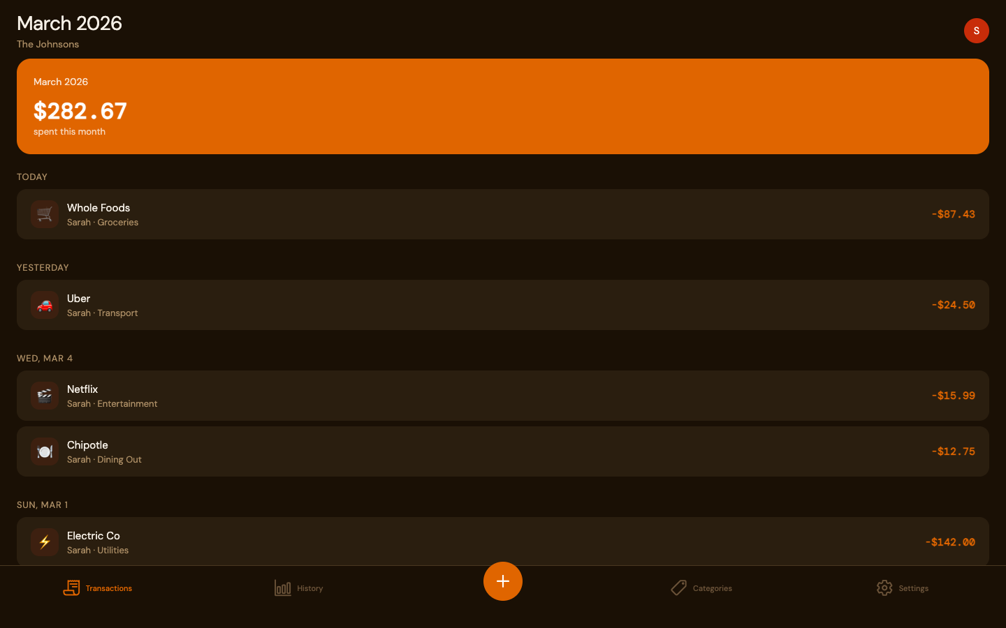 NAB transactions — desktop